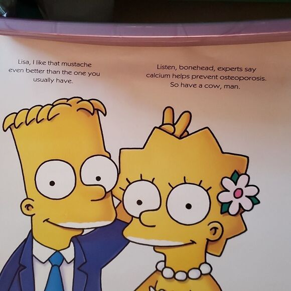 Large Vintage 1996 Bart Simpson Lisa Simpson Milk Mustache Promotional Poster - Picture 3 of 7